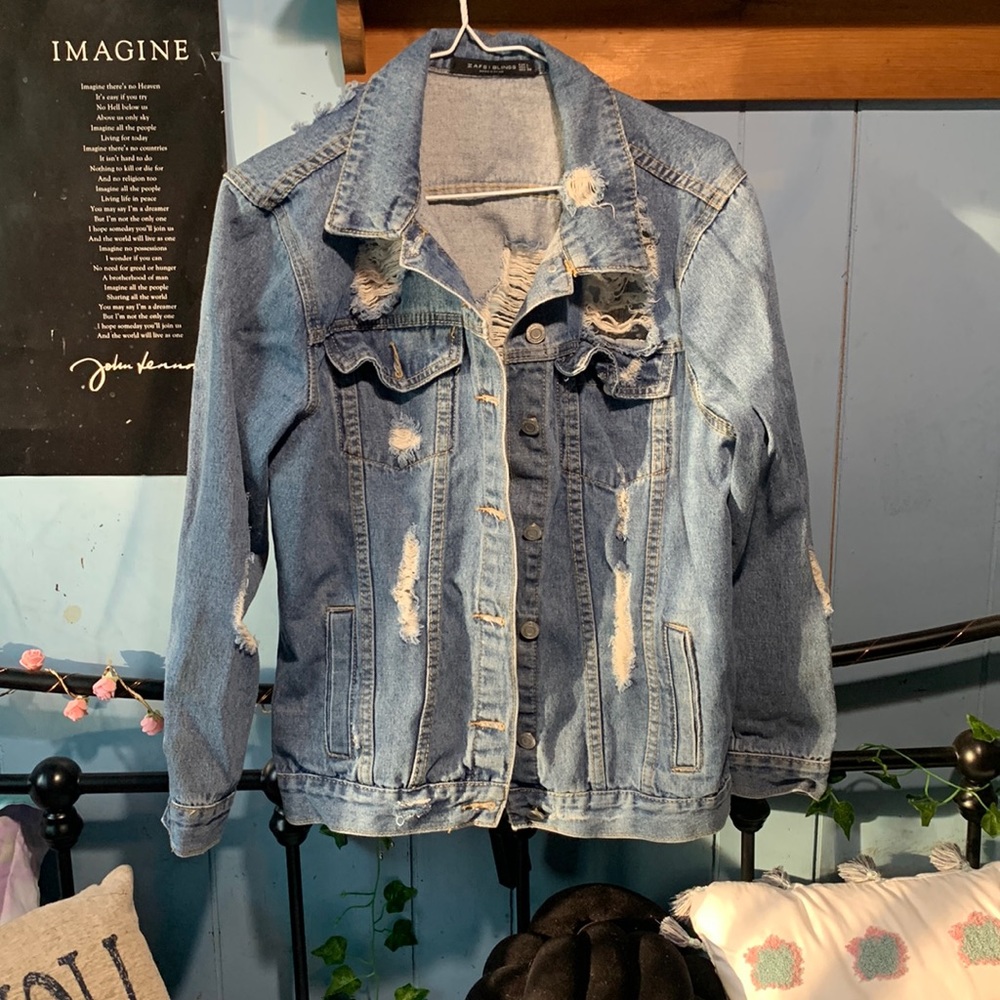 Distressed blues Jean jacket